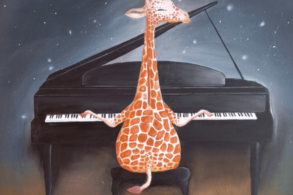 piano girafe illustration