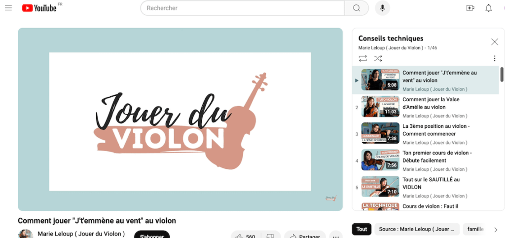 chaine youtube apprendre violon seul
