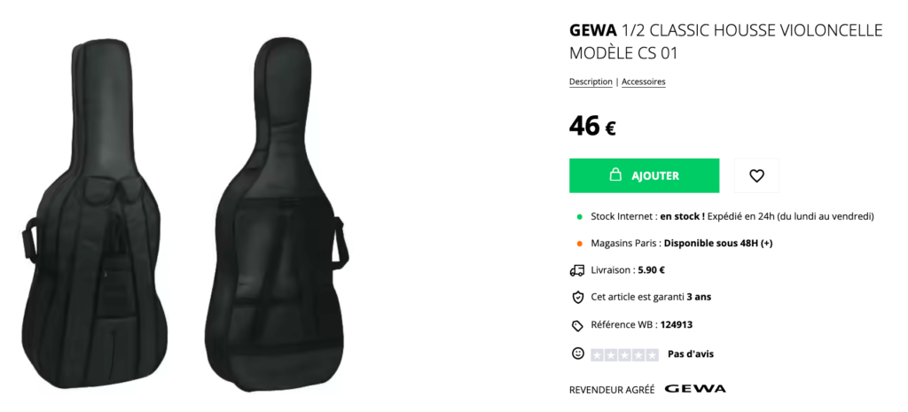housse violoncelle pas cher