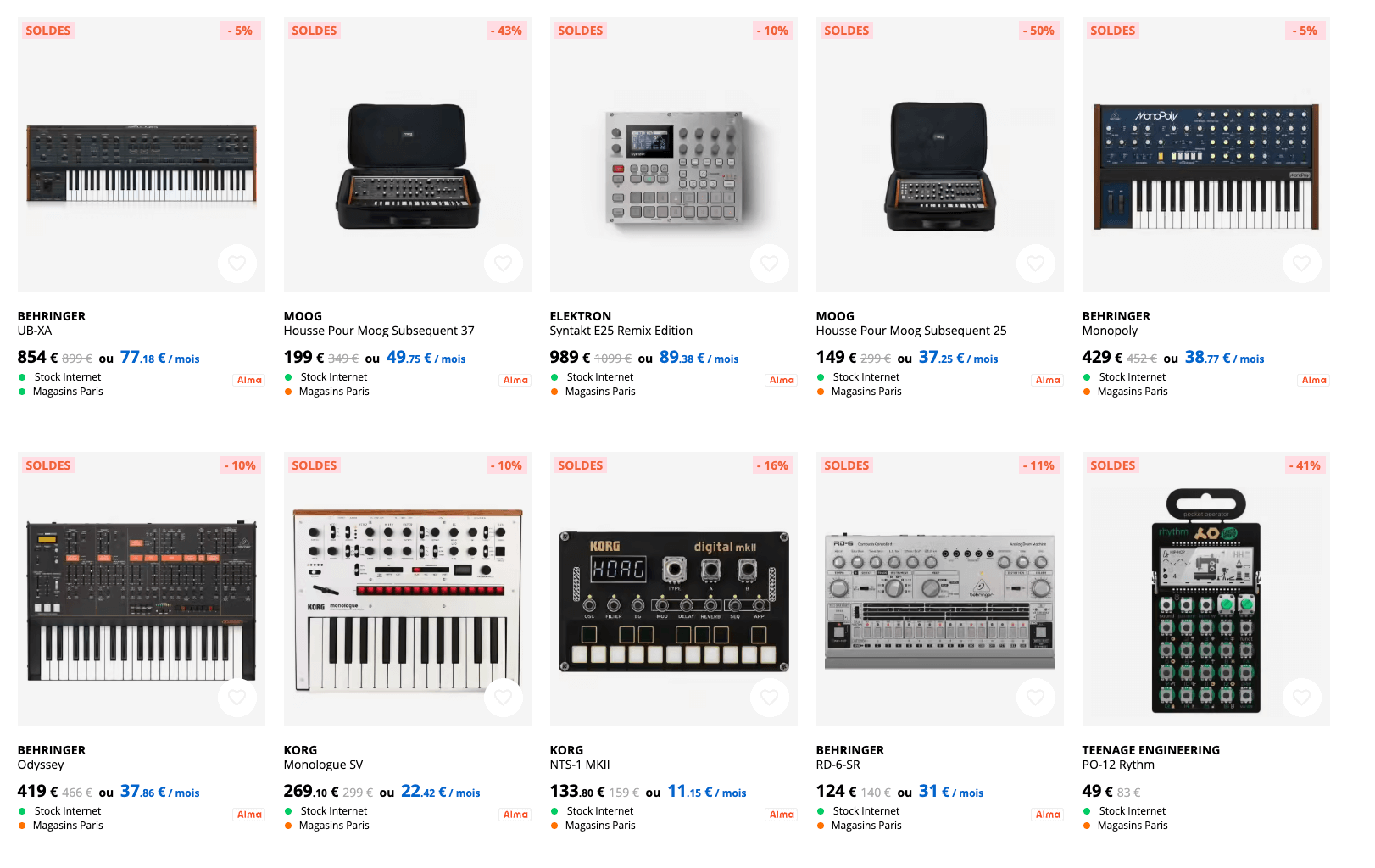 Synthétiseurs en soldes – été 2025