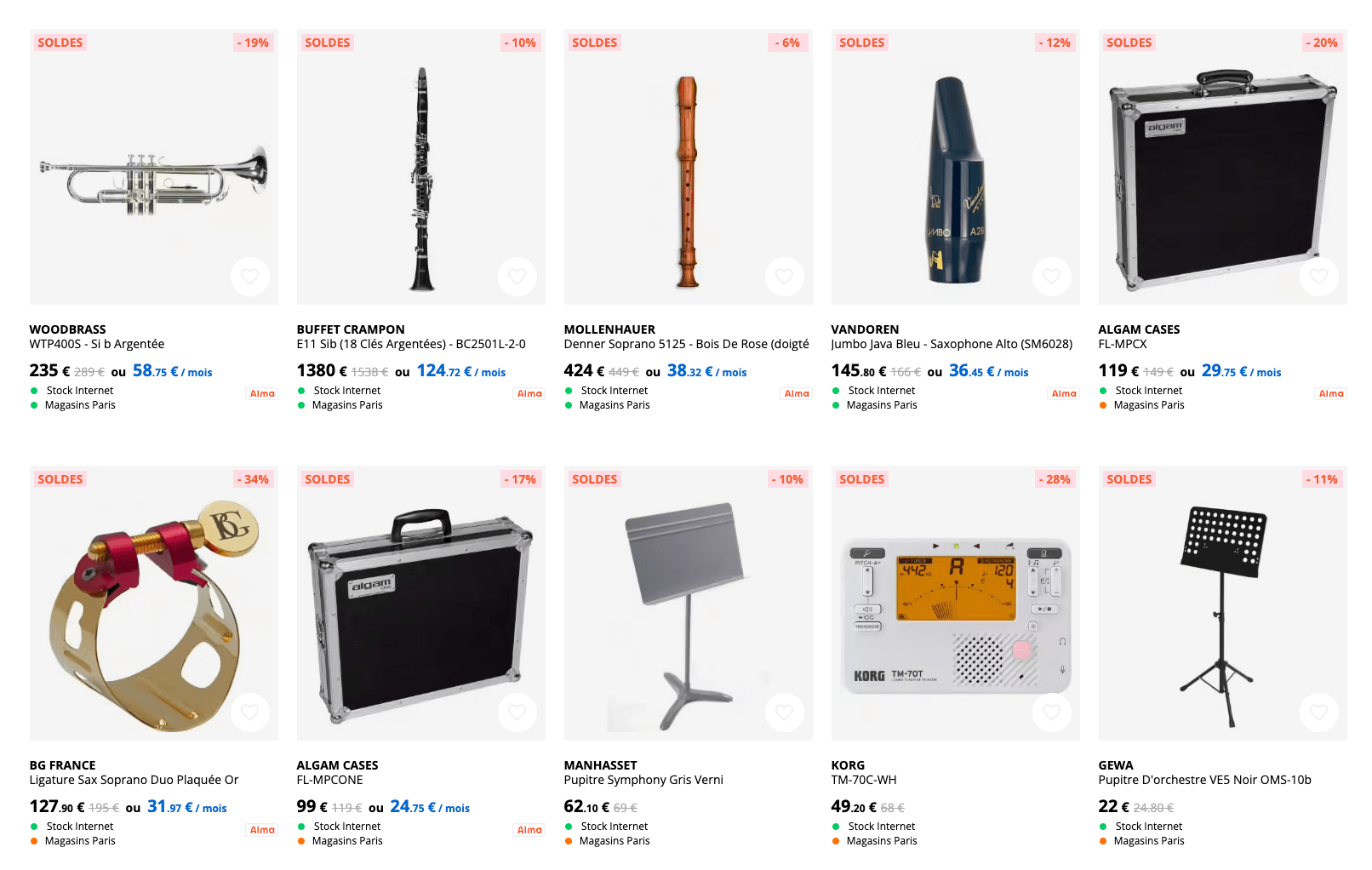 Instruments à vent en soldes – été 2025