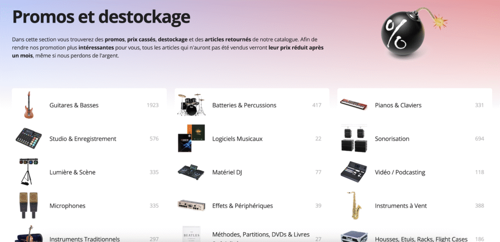 soldes thomann promos destockage
