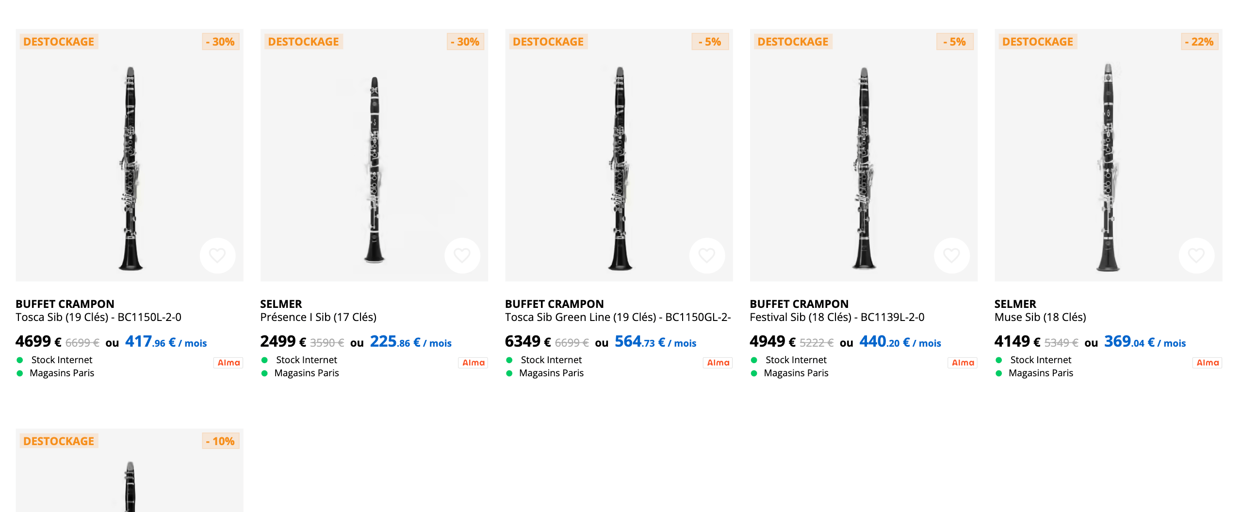 promos clarinettes woodbrass