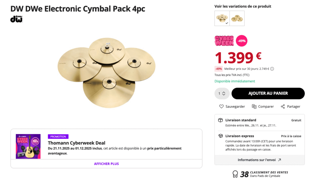 DW DWe Cymbal Pack