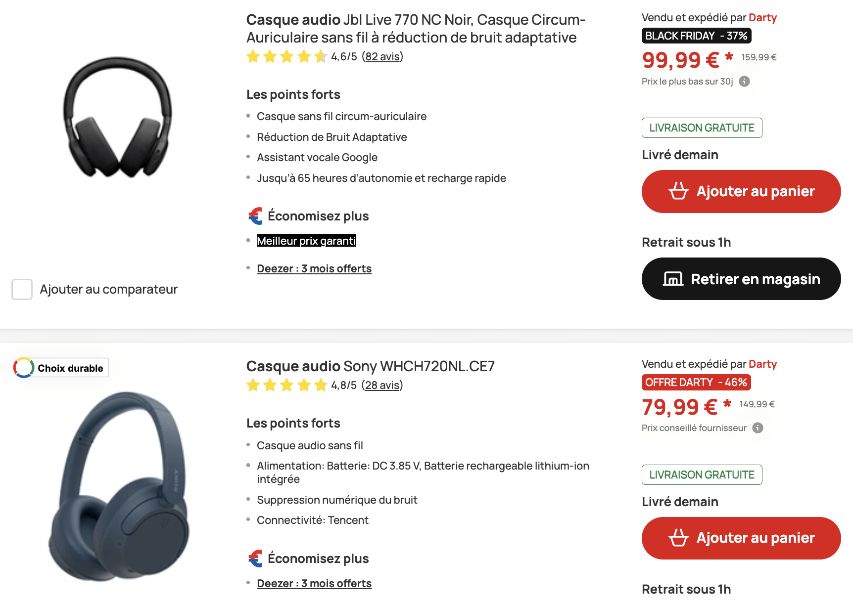 Black Friday Casques Sans Fil Darty