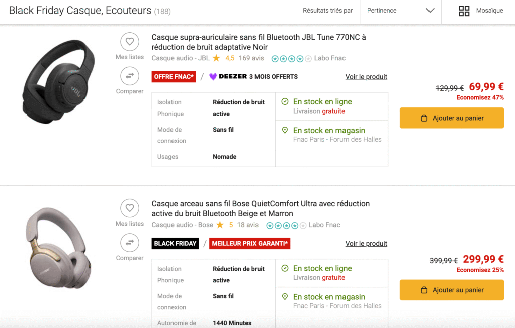 black friday casques sans fil fnac