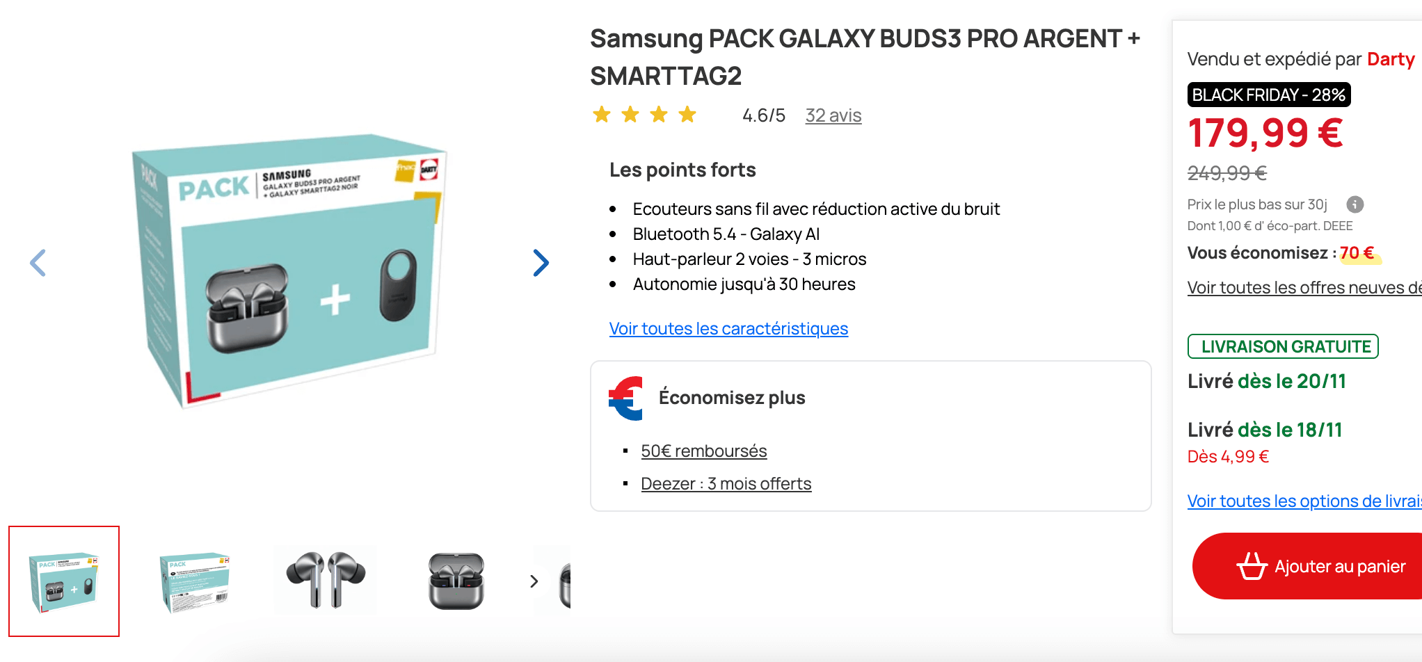 Meilleur bon plan écouteurs sans fil Darty