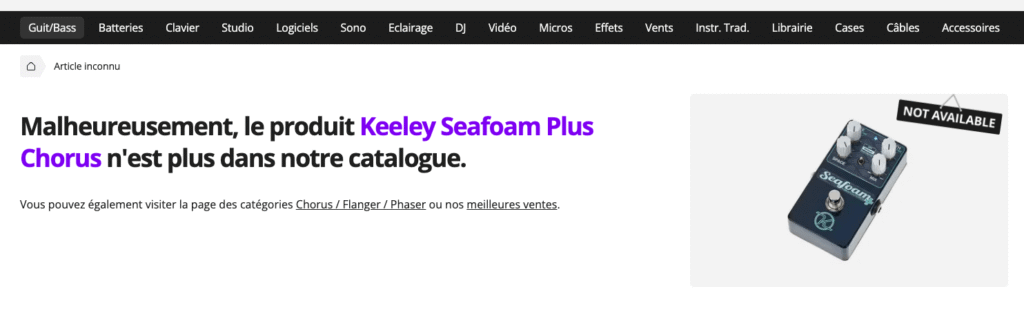 rupture de stock thomann