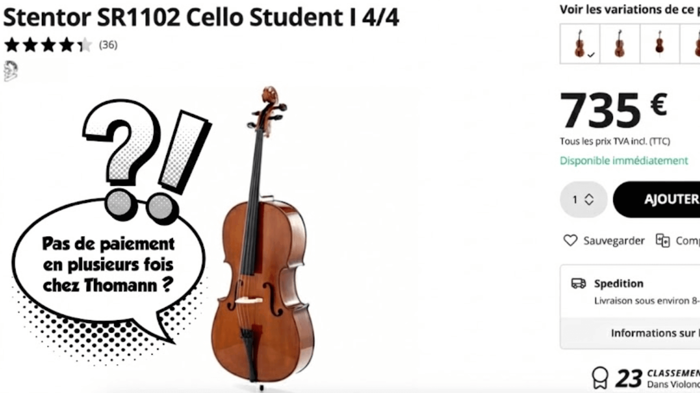 paiement plusieurs fois thomann