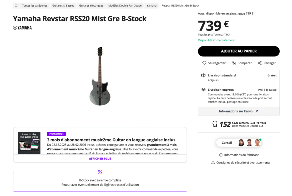 Livraison gratuite Thomann