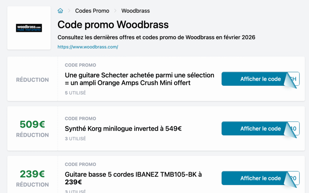 code promo woodbrass site de coupons reduction