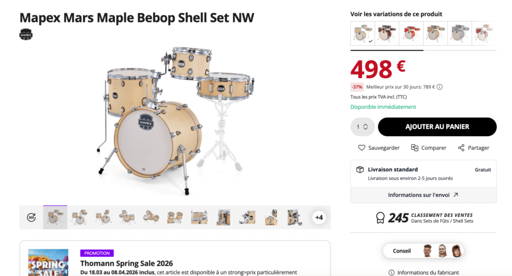 Mapex Mars Maple Bebop Shell Set NW spring sale