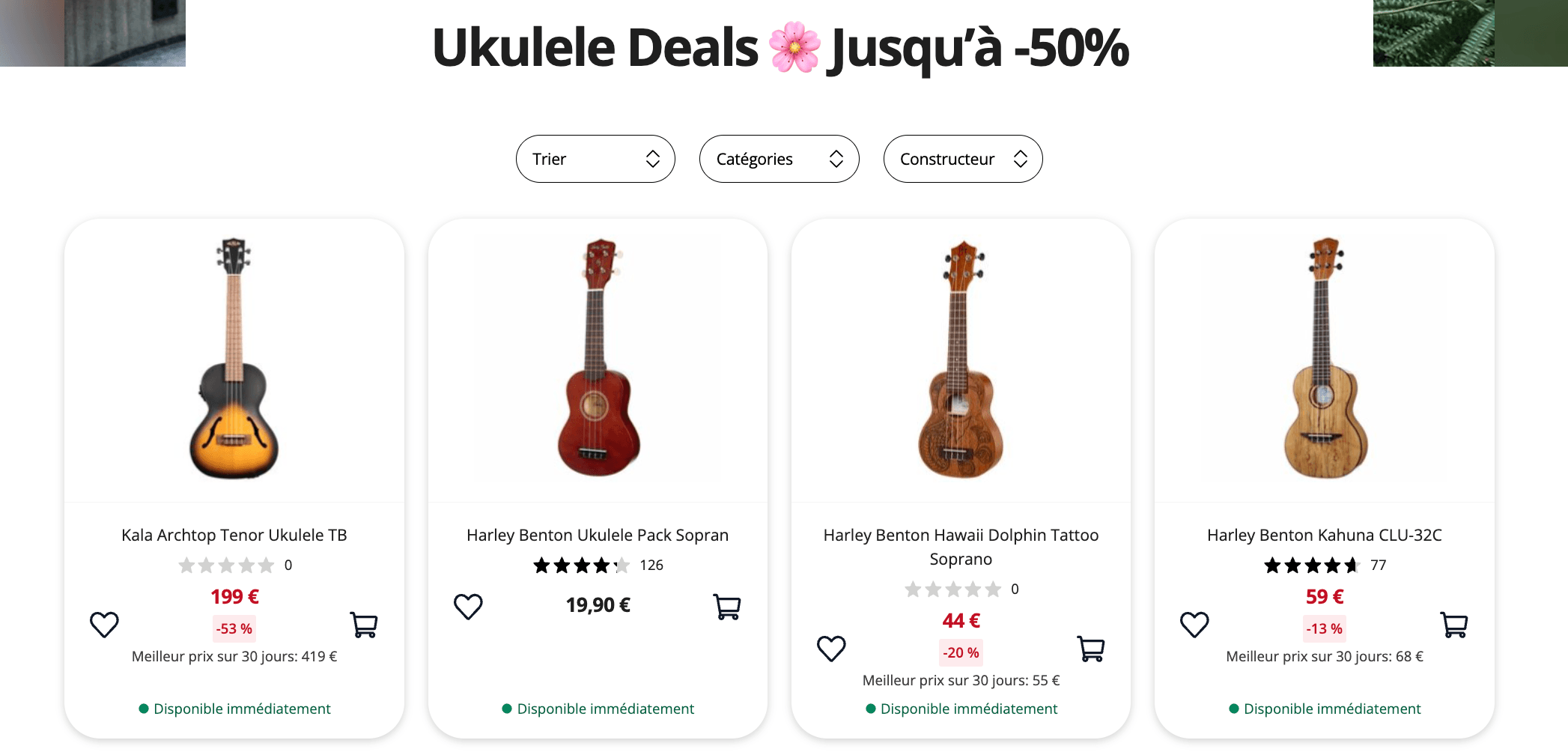 code promo Thomann Ukulele Deals jusqu'à -50%