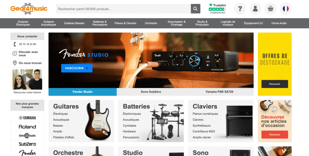 gear4music homepage