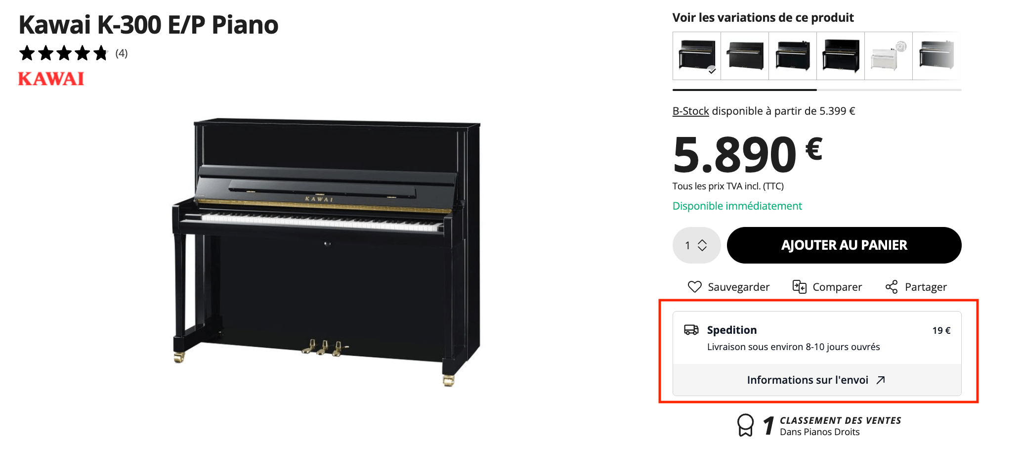 livraison thomann piano