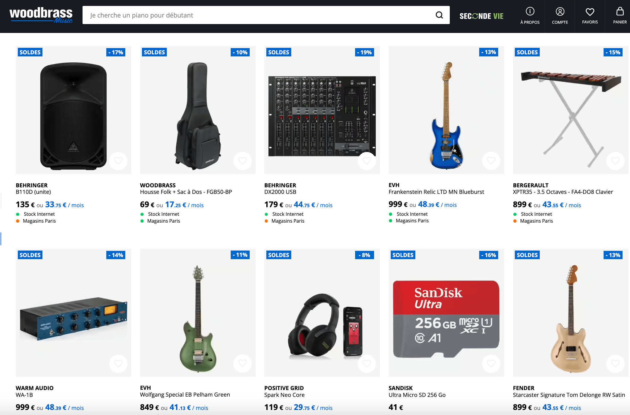 soldes Woodbrass 2026 produits en promotion